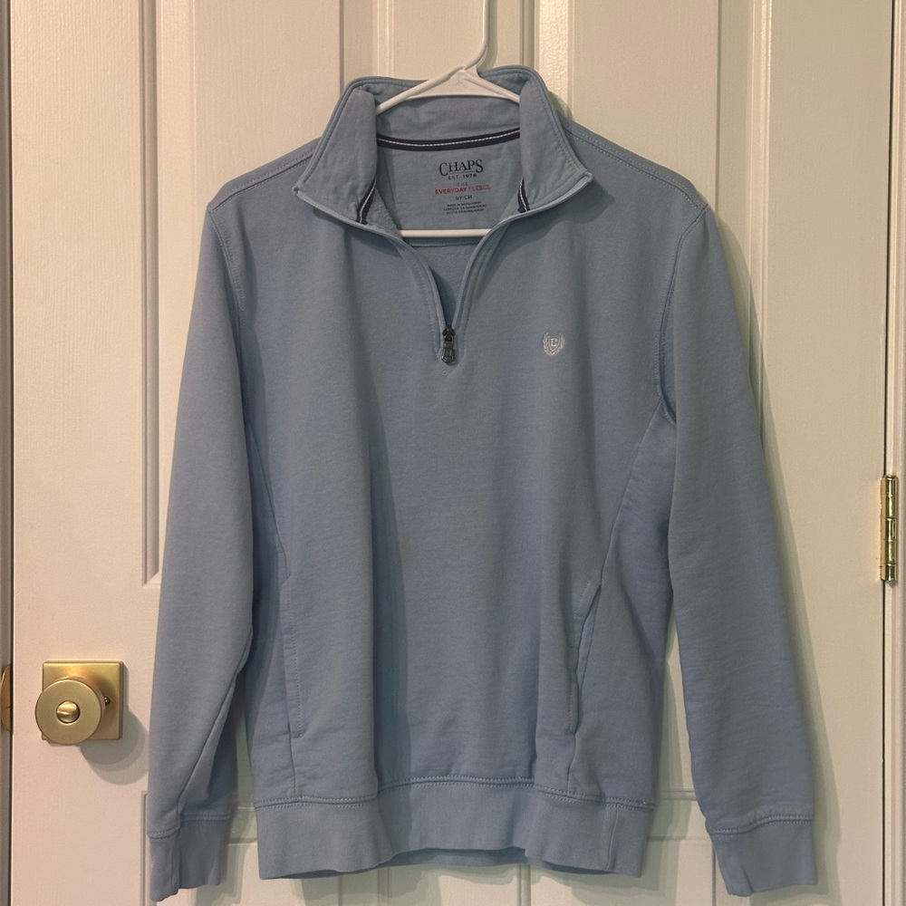 Chaps Men's Sky Blue Zip-Up Sweater - Picture 1 of 2